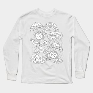 Noncolored Fairytale Weather Forecast Print Long Sleeve T-Shirt